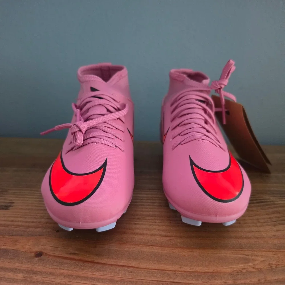 Nike Kids Soccer Cleats Jr Superfly 10 Club FG/MG  Pink Magic Flamingo 1Y
